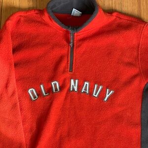 Vintage Old navy Orange 1/2 zip fleece